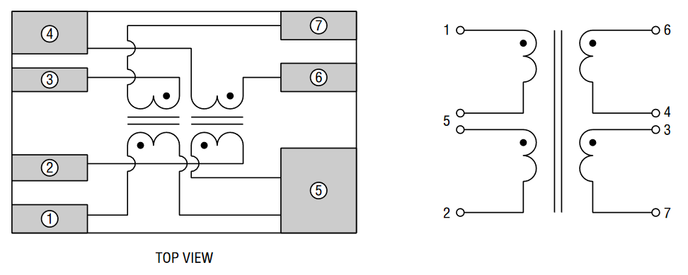 Chip LAN Transformer Electrical Schematic